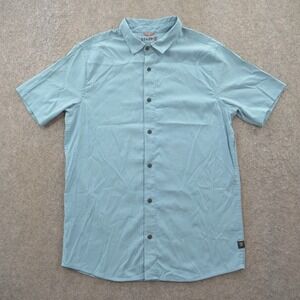 Roark  Shirt Mens Medium Blue Button Up Short Sleeve Vented Casual Lightweight